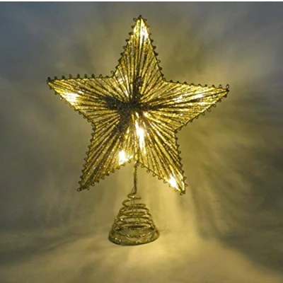 Image of Christmas Concepts® 10&quot; Gold Springy Star With Warm White Led Lights Tree Top Star/Christmas Decoration
