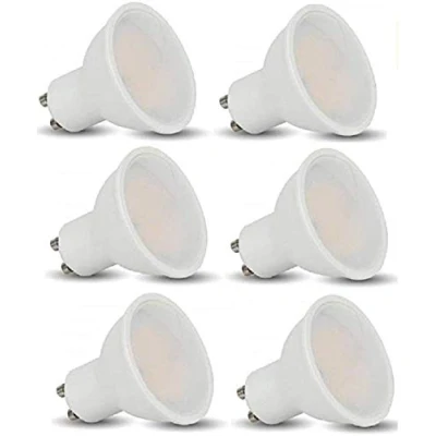 Image of V Tac LED GU10 Bulbs PACK OF 12 5W SMD LEDs 110 Degree Beam / 320 LUMENS Warm White 3000K Non Dimmable 230v Power 20000 Hour life span