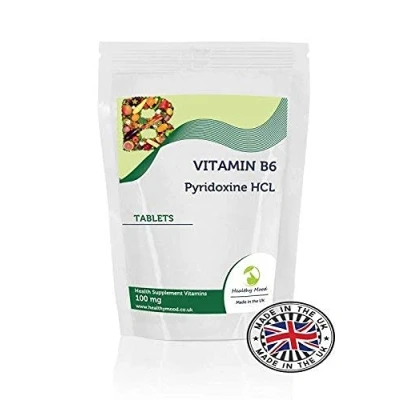 Image of Vitamin B6 Pyridoxine HCL 100mg 30 Tablets LetterBox Friendly UK Fast Delivery