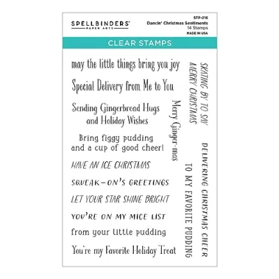 Image of Spellbinders Dancin&#039; Christmas Sentiments Clear Stamp Set from The Collection