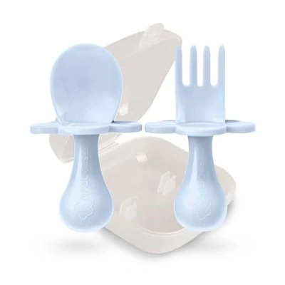 Image of Baby Spoons Toddler Utensils Feeding Fork, Bpa Free &amp; Phthalate for Toddler, 1 Set Ice Blue