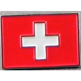 Image of Metal Enamel Pin Badge Swiss Switzerland Flag (Suisse)