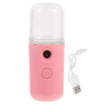 Image of HEALLILY Handheld Facial Steamer Nano Ionic Warm Mist USB Charging Face Sauna Humidifier Makeup Device for Spa Sinuses Moisturizing Cleansing Pores Pink