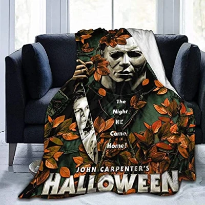 Image of YINGD HalloWeen MicHael MyErs UltraSoft Warm Micro Fleece Throw Blanket Sherpa Plush Wearable Blankets for Bed Couch Living Room