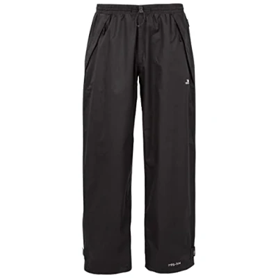 Image of Trespass Toliland Trousers, Black, L, Waterproof Trousers with Ankle Zips for Men, Large, Black