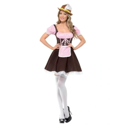 Image of Smiffys Tavern Girl Costume, Brown, M UK Size 12 14