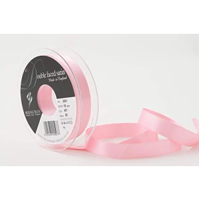 Image of Berisfords Double FACE Poly Satin Ribbon, Dark Rose, 15 mm