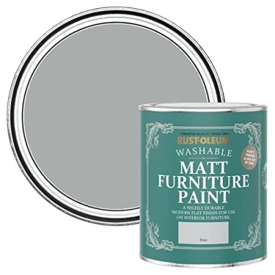 Image of Rust Oleum Light Grey Furniture Paint in Matt Finish Dove 750ml