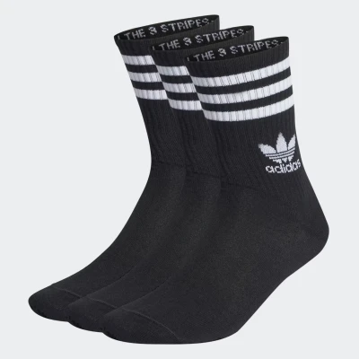 Image of adidas Originals Crew 3 Pack Socks Unisex White/Black, Black / 46 48
