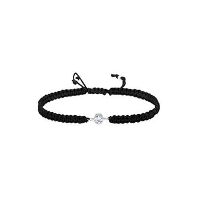 Image of Elli Bracelet Solitaire Knot Textile Crystals 925 Sterling Silver
