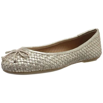Image of Geox Women&#039;s D Palmaria Ballet Flat, Gold, 4 UK