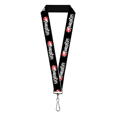 Image of Buckle Down Lanyard Thundercats Logo Black White Red,