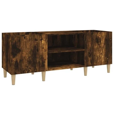 Image of Record Cabinet Smoked Oak 121x38x48 cm Engineered Wood Vidaxl