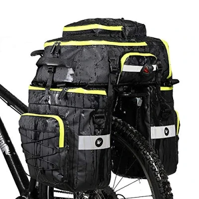 Image of BAIGIO 3 in 1 Multifunctional Bike Panniers Large 75L Bicycle Rear Rack Bags for Back Seat Cycling Carrier Backpack with Shoulder Straps &amp; Waterproof Rain Cover, Touring Travel Storage