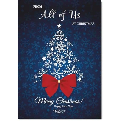 Image of doodlecards From All Of Us Christmas Card Blue Abstract Tree Medium Size for with Plain Envelope