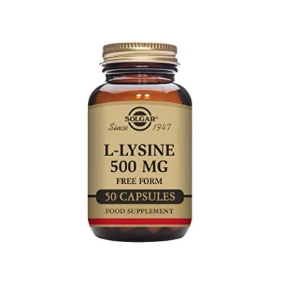 Image of Solgar L Lysine 500mg Vegetable Capsules Pack of 50 Essential Amino Acid Vegan, Vegetarian, Kosher