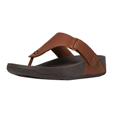 Image of Fitflop Men&#039;s Trakk Ii Toe Thongs Open Sandals, Brown (Dark Tan 277), 10 UK 44 EU