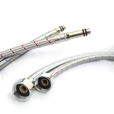 Image of Xcel Home™ 2 x M12 x1/2 BSP (300mm) Flexi Tap Connectors DIY Kitchen Sink/Bathroom Basin Monobloc Mixer Replacement Flexible Pipes Tails (Long Male End)