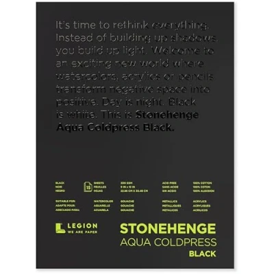 Image of Stonehenge Aqua 9X12 140#, Black 140lb, One Size