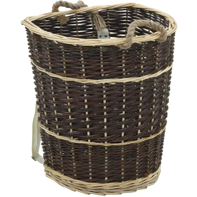 Image of vidaXL Firewood Backpack with Carrying Belts 44.5x37x50 cm Natural Willow