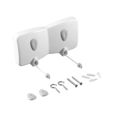 Image of Metaltex Malaga 2 Line Air Dryer Wall mounted Laundry with LDPE Coating Clothesline for Small Spaces and Flats White, 23 x 13 3 Centimetres