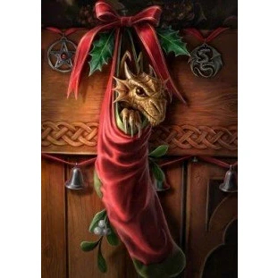 Image of Magical Arrival Anne Stokes Dragon Yule / Christmas Greetings Card