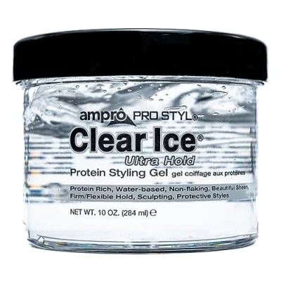 Image of Ampro Pro Styl Clear Ice Styling Gel Protects and Strengthens Your Strands Non Flaking, Alcohol Free, Vegan Formula Flexible, Touchable Hold for All Hair Types 10 oz