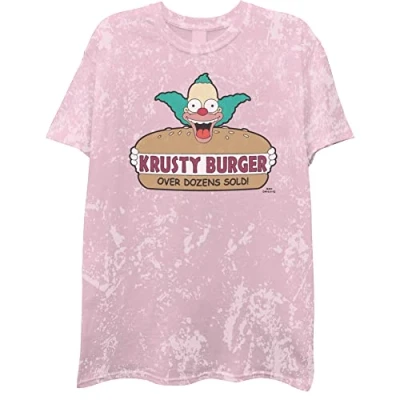 Image of The Simpsons Men&#039;s Bart Simpson Classic Shirt Homer, Bart, Lisa Tee Tie Dye T Shirt, Pink Dye, Medium