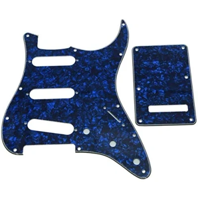 Image of Dopro 11 Hole Strat SSS Pickguard ST Back Plate Trem Cover for USA/Mexican FD Blue Pearl