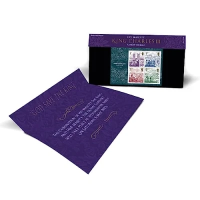 Image of Coronation King Charles III A New Reign Affixed Presentation Pack by Royal Mail