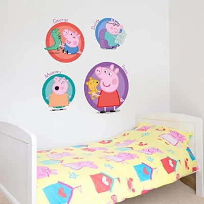 Image of Peppa Pig&#039;s and Family wall stickers badges Official Pig range
