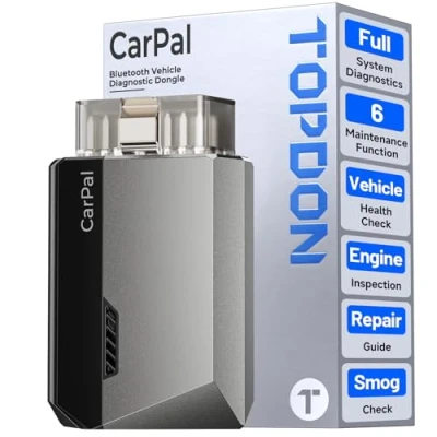 Image of TOPDON CarPal A, OBD2 Scanner, All System Diagnosis, Wireless Bluetooth Diagnostic Tool, Vehicle Health Check, Smog Repair Guide, Engine Inspection, Performance Test