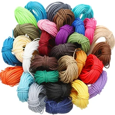 Image of Boao 30 Colors 1mm Waxed Cord Beading Thread for DIY Macrame Necklace Bracelet Jewelry Making String, 10m Each Color