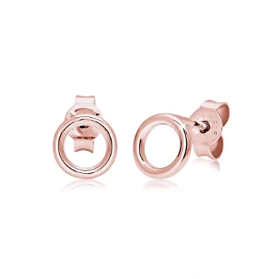 Image of Elli Earrings Ladies Stud Circle Geo Minimal Basic in 925 Sterling Silver
