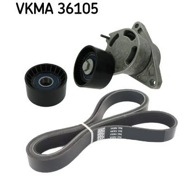 Image of 1192500Q0J, 1192500QAE, 1192500QAP, 1192569T25, 1192569T60 V ribbed belt set SKF VKMA 36105 VAUXHALL: Vivaro Van, Movano Mk1, Minibus
