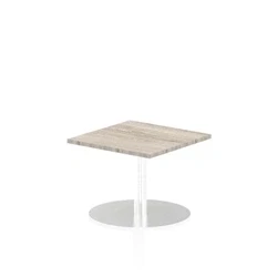 Image of Italia 600mm Poseur Square Table Grey Oak Top 475mm High Leg