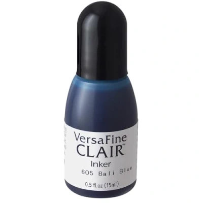 Image of Tsukineko Inker Stamp Ink 15 ml Blue, Bali Accessories Reinker for VersaFine Clair Pads, 15ml