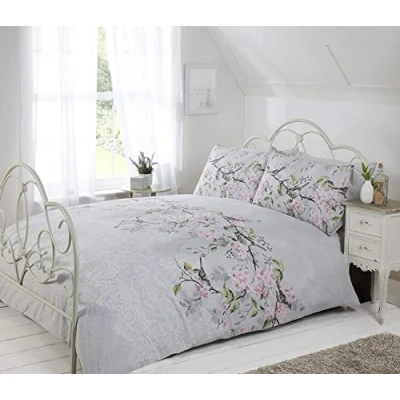 Image of Rapport Home Duvet Cover Set, Polyester Cotton, Grey, Single