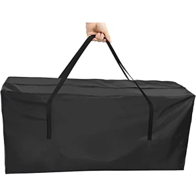 Image of Fenghome Garden Cushion Storage Bag, 420D Dust proof Waterproof Oxford Fabric Bag for Outdoor Furniture Sturdy Patio with Handle and Zipper 173x76x51cm (Black)