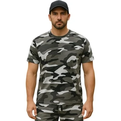 Image of Mens Camouflage Short Sleeve Crew Neck T Shirt (S, Urban)