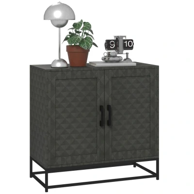 Image of HOMCOM Modern Sideboard, Freestanding Sideboard Storage Cabinet with Adjustable Shelf and 2 Doors for Kitchen, Living Room, Grey