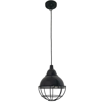 Image of Claire 1 Light Dome Ceiling Pendant Black, E27