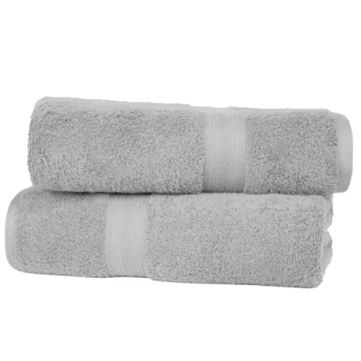 Image of Amazon Basics 2 Bath towel for bathroom, Fade Resistant 100% Cotton Towels, soft absorbent, Pack (70x140 cm), Grey