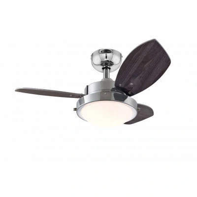 Image of 78673 Turbo II One Light 76 cm Six Blade Indoor Ceiling Fan, White Finish with Opal Frosted Glass