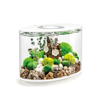 Image of biOrb LOOP 15 LED Aquarium, litres, white complete aquarium set with patented filter system, acrylic basin