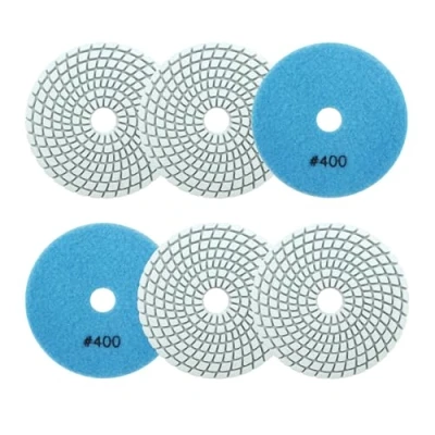 Image of Wet Diamond Polishing Pads 4&quot;/100mm 6pcs Grit 400 Polish Pad Kit for Granite Marble Artificial Stone Quartz Angle Grinder SANLEETEK