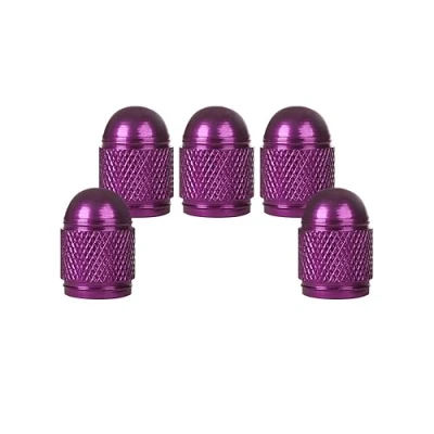 Image of SENZEAL 5Pcs Tyre Valve Caps Bullet Style Universal Car Dust Cap Aluminum Tire Stem for Bikes Cars Motorcycles Trucks SUVs Purple