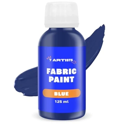 Image of 7 Artists Fabric Paint Blue 125 ml Paints Permanent for Clothes &amp; Textile