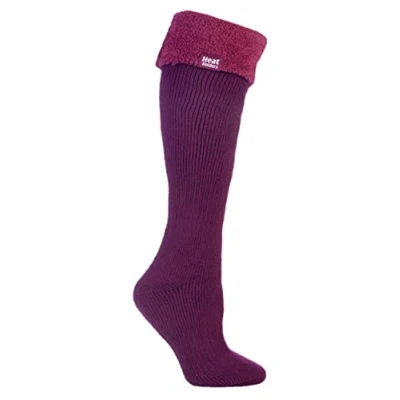 Image of HEAT HOLDERS Ladies Thermal Winter Warm Wellington Boot Socks UK Size 4 8 (Fuchsia)