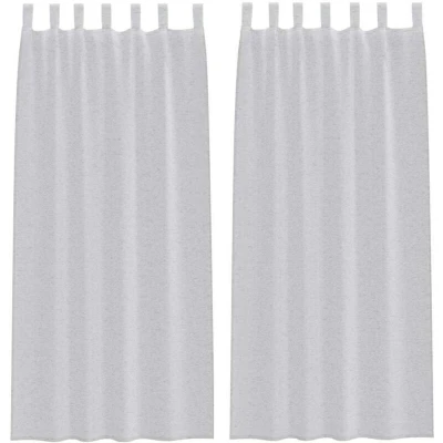 Image of Curtains with 2 pcs Light gray 140 x 260 cm Polyester Vidaxl